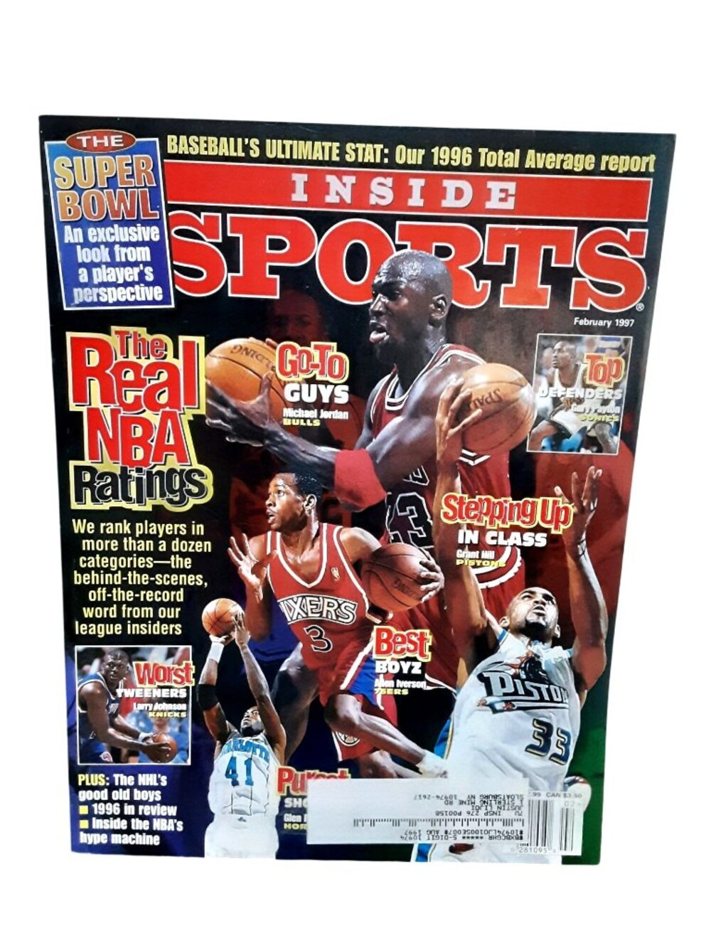 February 1997 Inside Sports Magazine Michael Jordan Allen Iverson NBA